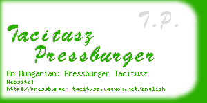 tacitusz pressburger business card